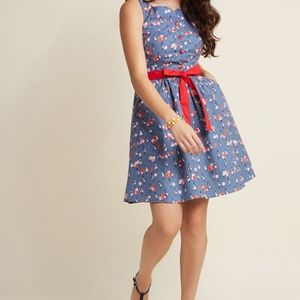 Modcloth Retrolicious Buttoned Up A-Line Dress